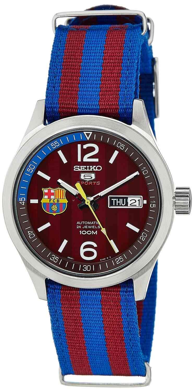 Seiko 5 men's snk793 automatic stainless steel watch with blue dial top