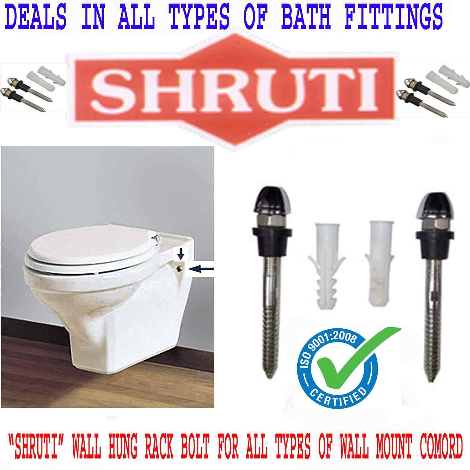 Shruti Wall Hung Wall Mount Toilet Comord Rack Bolt Stand Set Ss 204 Grade With Heavy Duty 1579