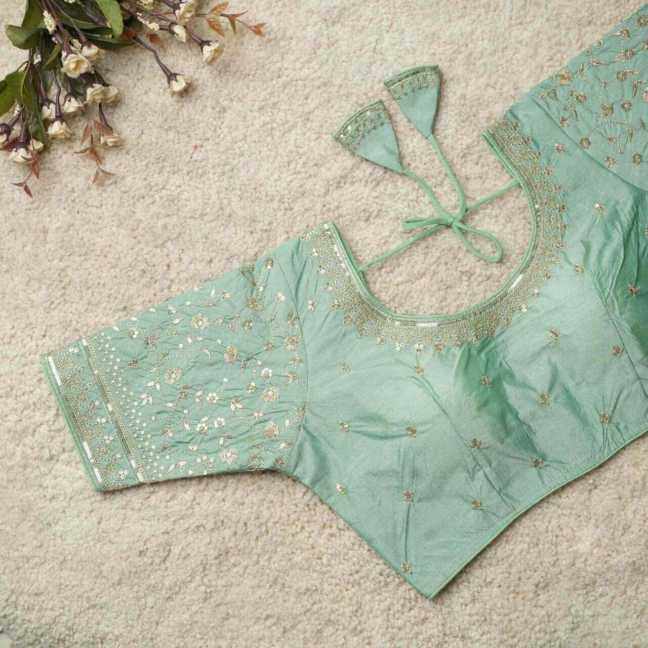 Silk Pista Green Women Readymade Blouse - Get Best Price from Manufacturers  \u0026 Suppliers in India