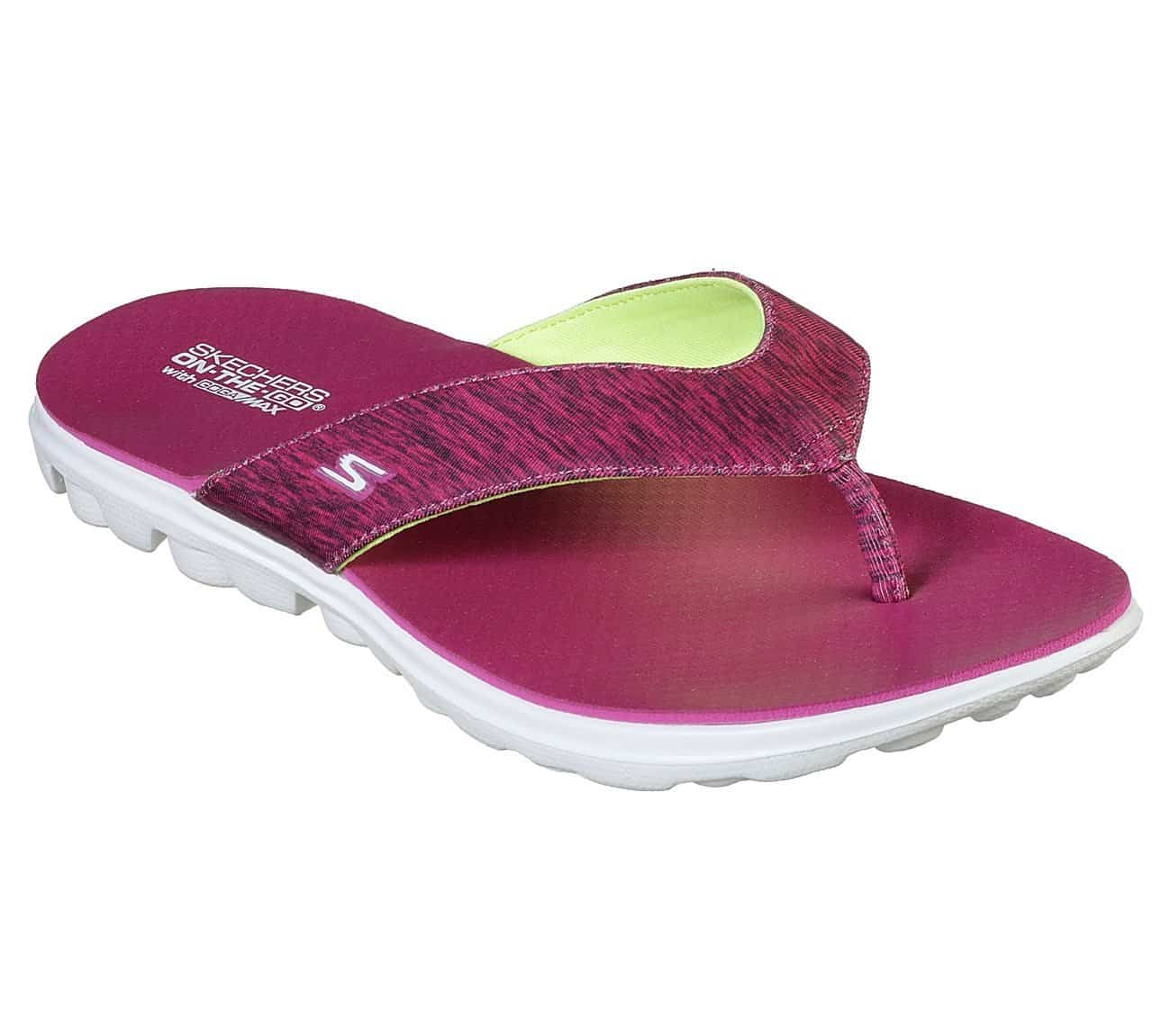 Skechers On-The-Go - Maui Slipper (Pink, Yellow, 7)