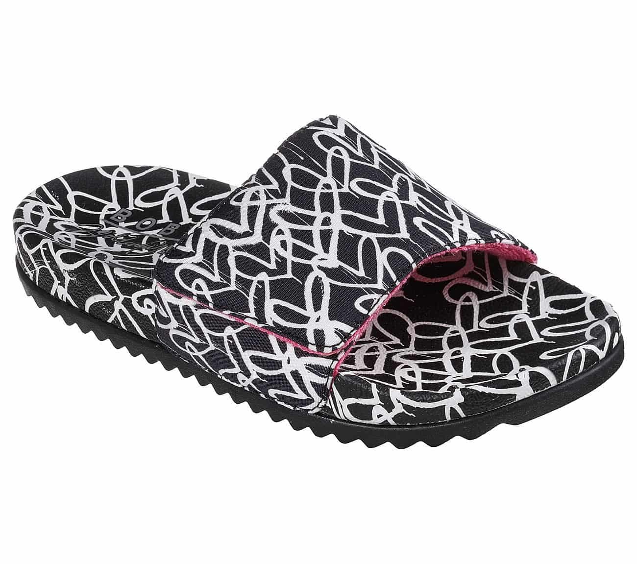Skechers Pop Ups 2-Love & Summer Slipper (Black, White)