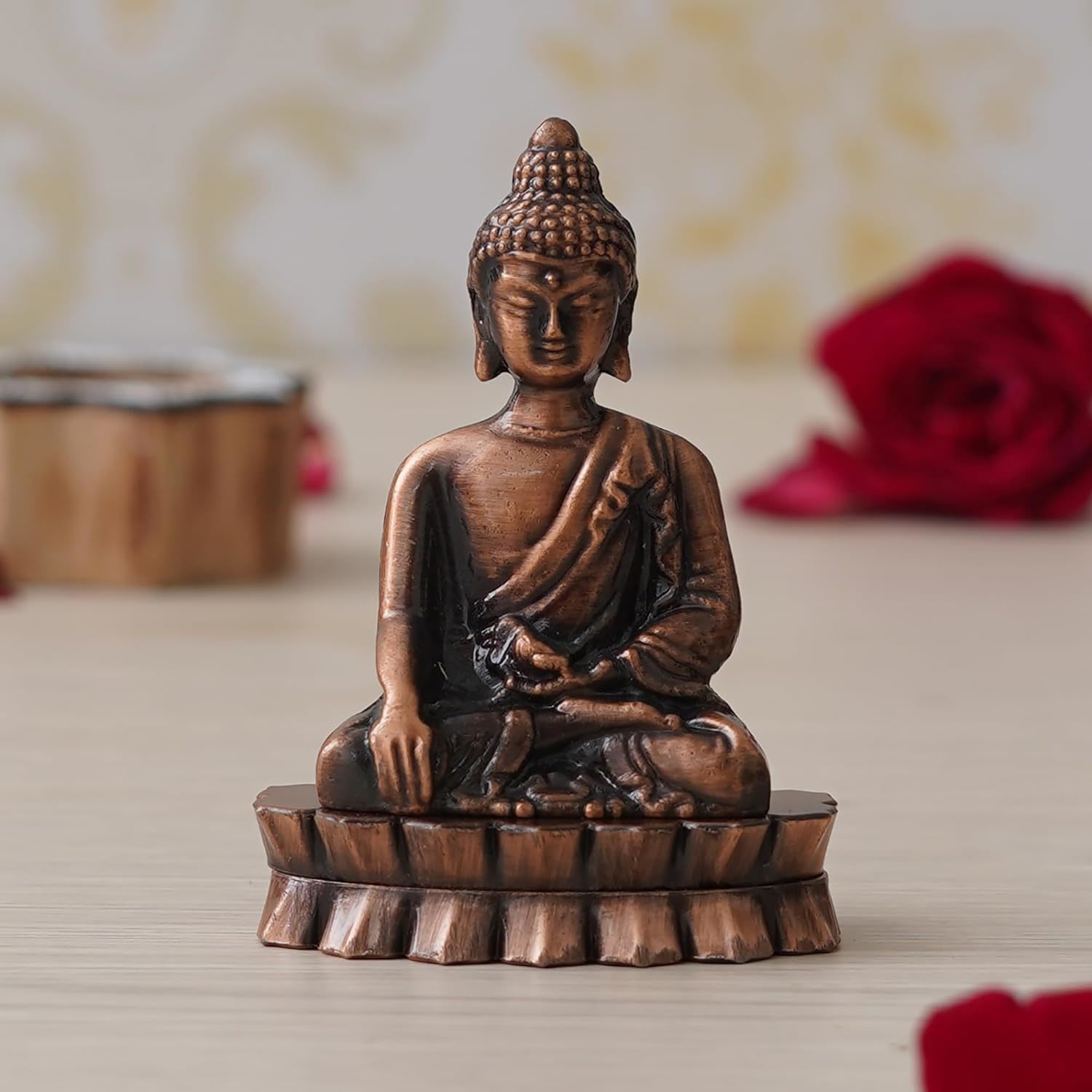 BOUDDHA THAI DORE/ROUGE 39 CMS STATUE SCULPTURE BOUDDHA THAI DORE/ROUGE 39 CMS STATUE SCULPTURE
