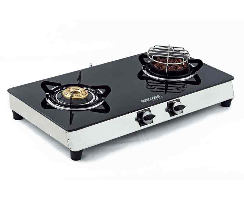 sunshine gas stove 2 burner glass top