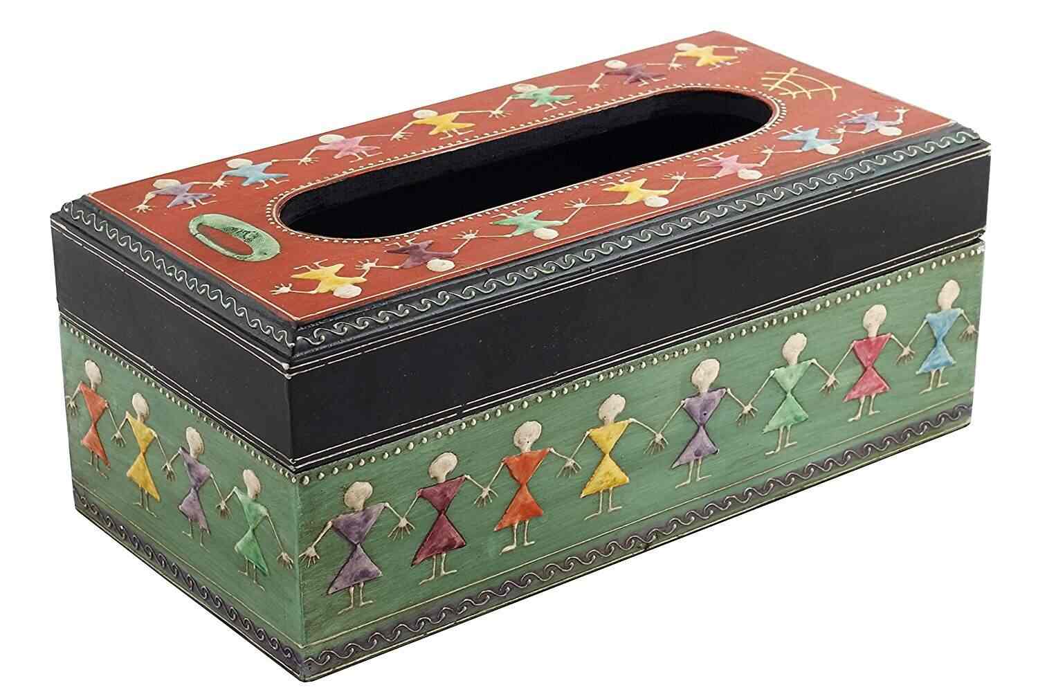Swagger Hand Painted Antique Tissue Box Holder Wooden Swagger Hand Painted Antique Tissue Box Holder Wooden Napkin