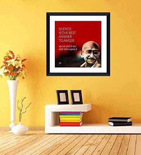 Buy Tallenge Mahatma Gandhi Quotes In Hindi Silence Is The Best Answer To Anger Extra Large Size Framed Digital Art Print 36 Inch X36 Inch Features Price Reviews Online In India Justdial