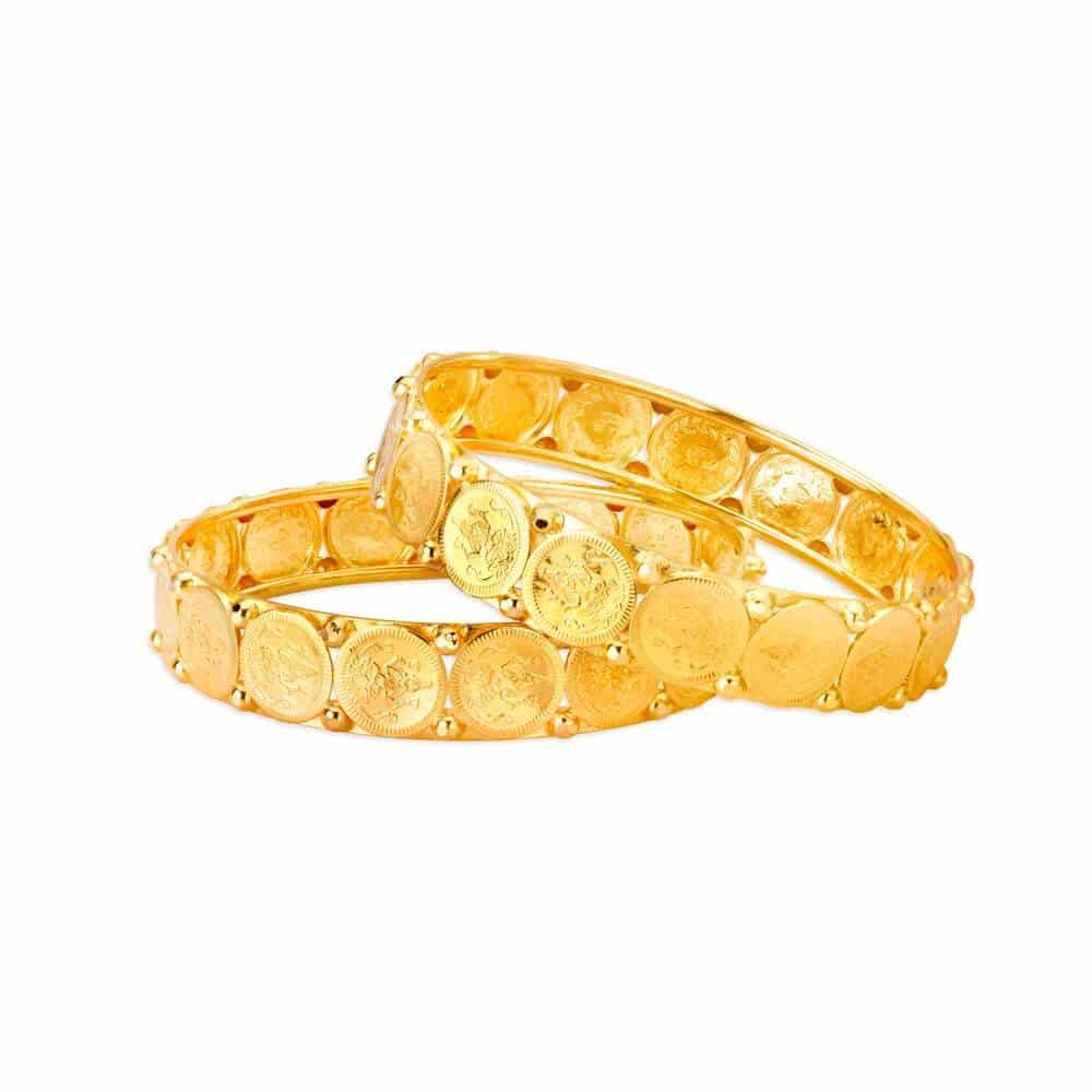 TANISHQ 510171VXAS2A002EA005597 Temple Gold Bangles for the Maharashtrian Bride Gold Bangle AMAR JEWELLERS New Thippasandra Bangalore Karnataka