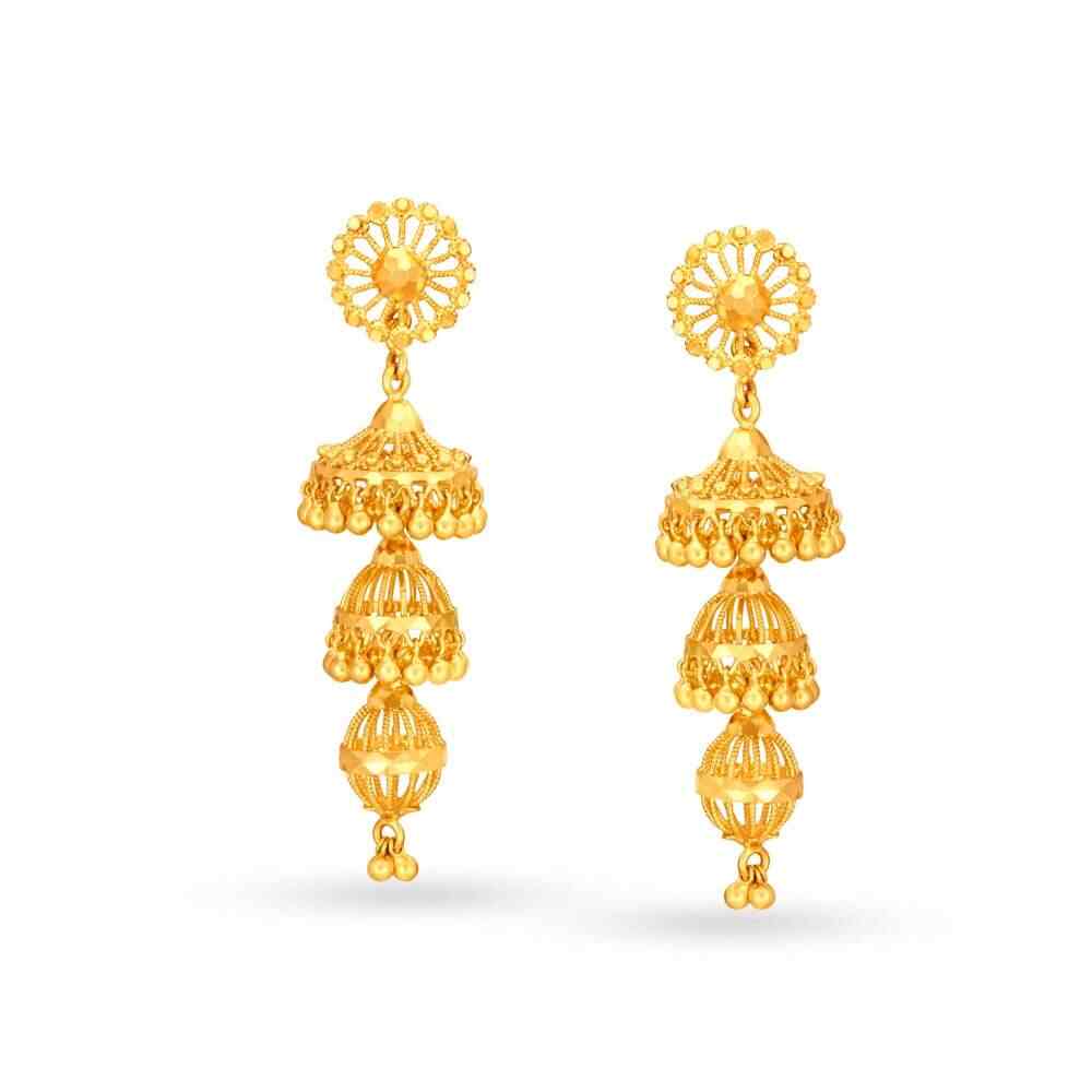 Tanishq jhumkas with on sale price