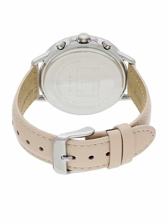 TOMMY HILFIGER White Dial Pink Leather Strap Women Watches (TH1781913)