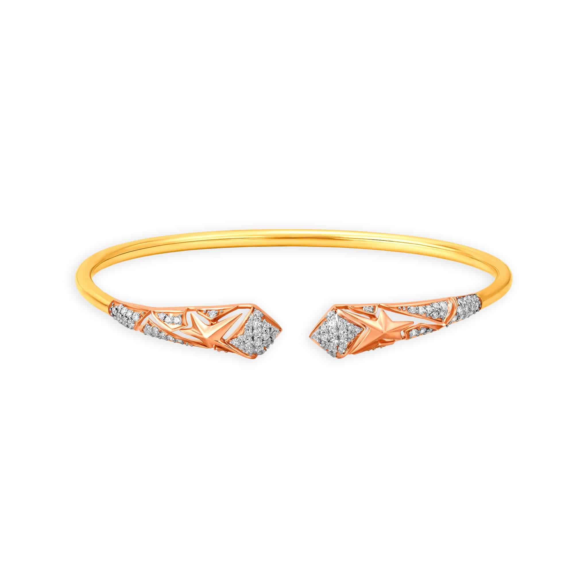 Mia by Tanishq Glam by Tanishq 14KT Rose Gold Cubic Zirconia Bangle 47 x 57 mm