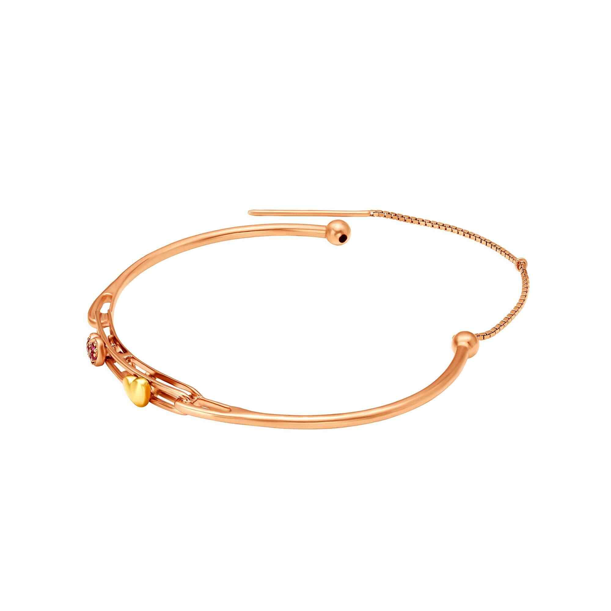 Mia by Tanishq V-Day Collection 14KT Rose Gold Ruby Bangle 47 x 57 mm (552817VHMSA37)