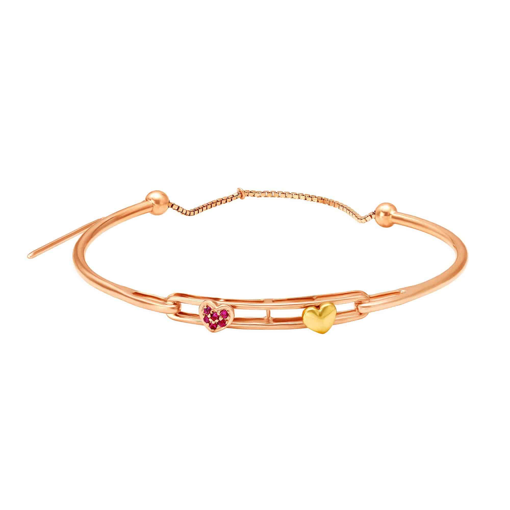 Mia by Tanishq V-Day Collection 14KT Rose Gold Ruby Bangle 47 x 57 mm (552817VHMSA37)