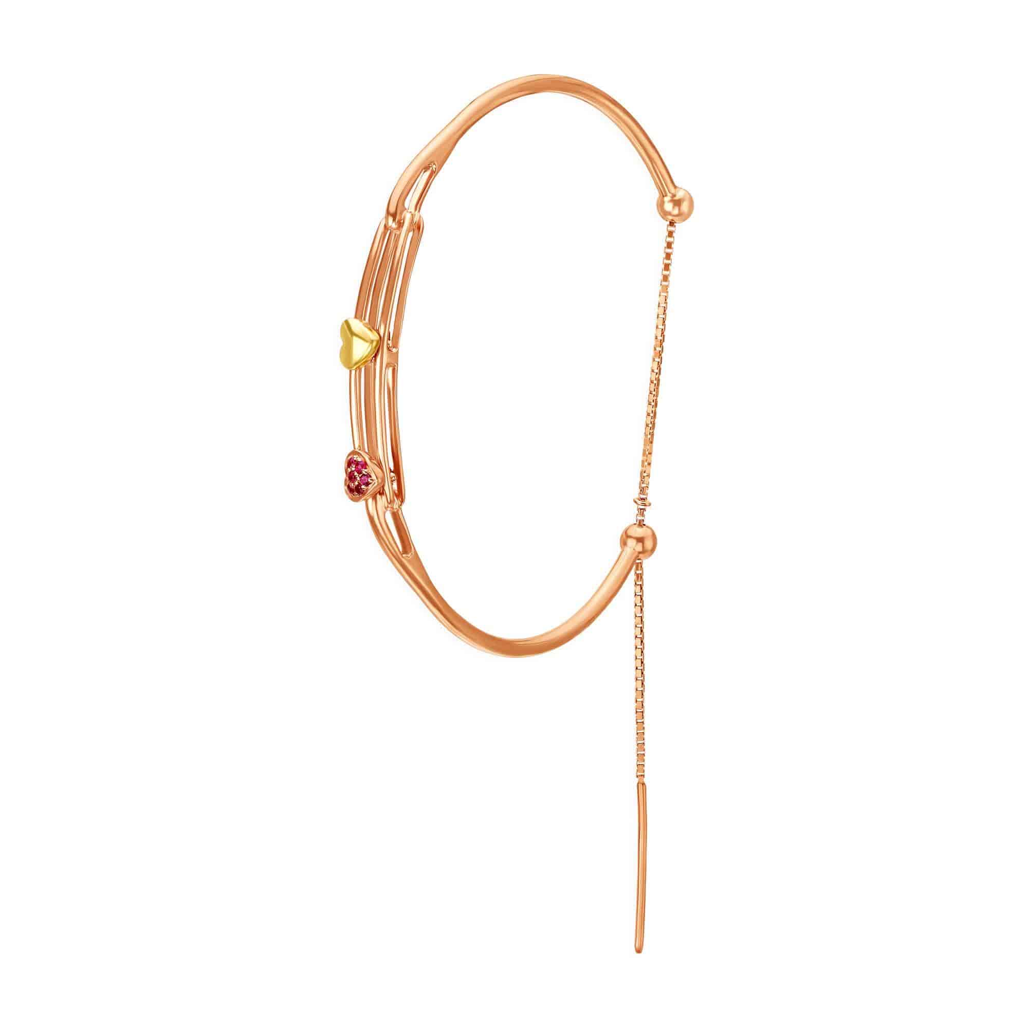 Mia by Tanishq V-Day Collection 14KT Rose Gold Ruby Bangle 47 x 57 mm (552817VHMSA37)