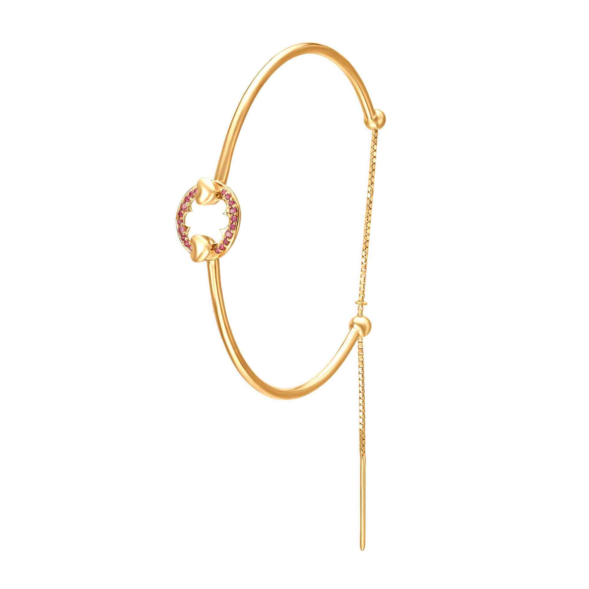 Mia by Tanishq V-Day Collection 14KT Yellow Gold Ruby Bangle 47 x 57 mm (552817VHNSA37)
