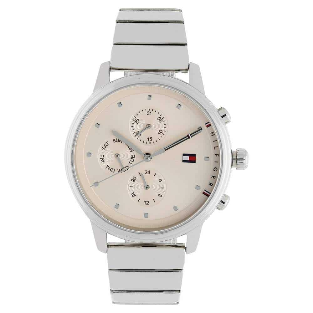 TOMMY HILFIGER Pink Dial Silver Stainless Steel Strap Watch