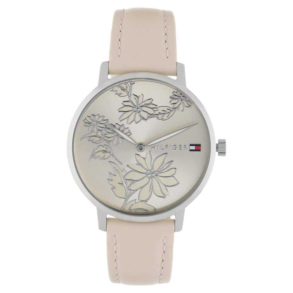 TOMMY HILFIGER Rose Gold Dial Pink Leather Strap Watch