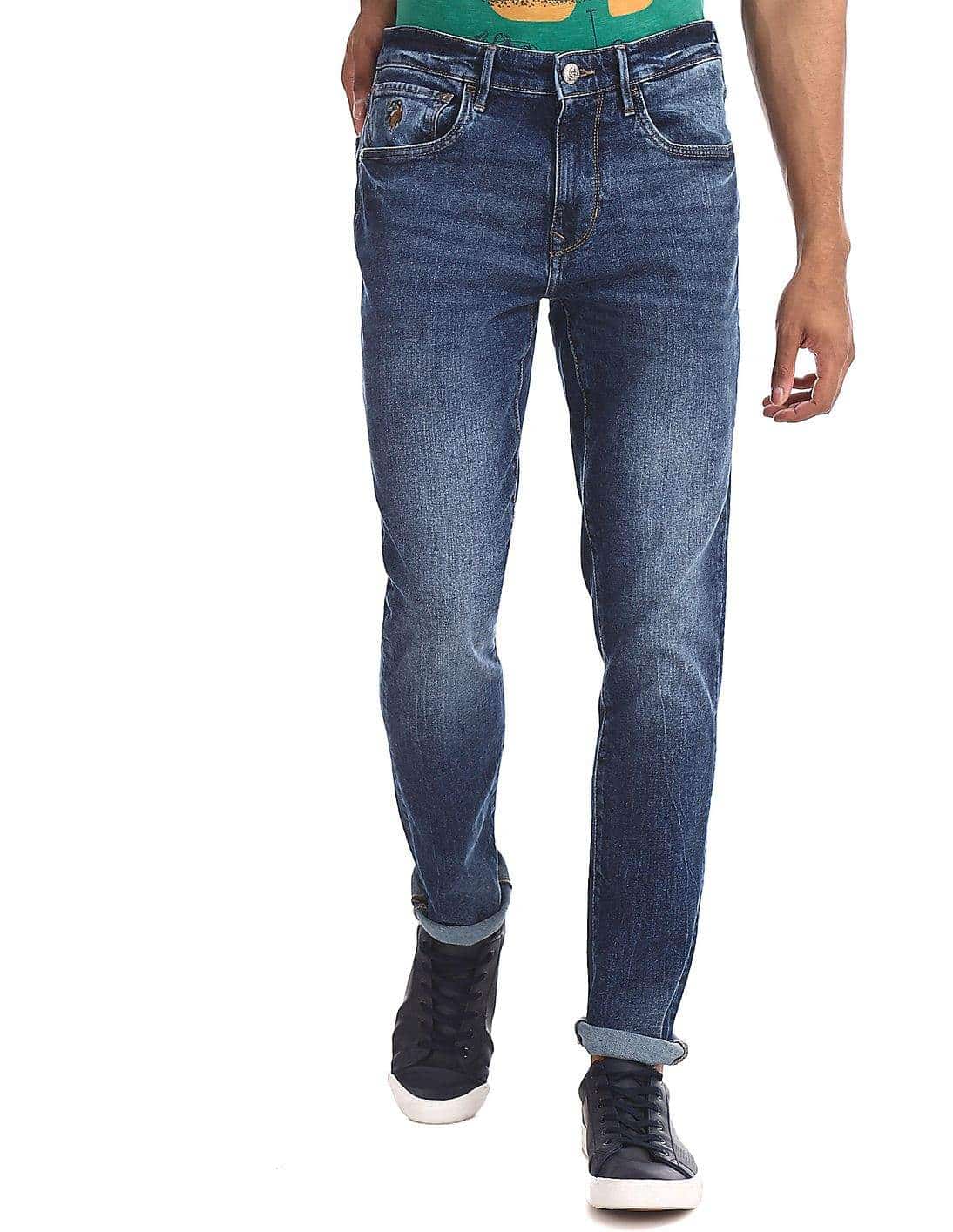 U.S. Polo Assn. Blue Delta Slim Fit Stone Wash Jeans Navy, 30
