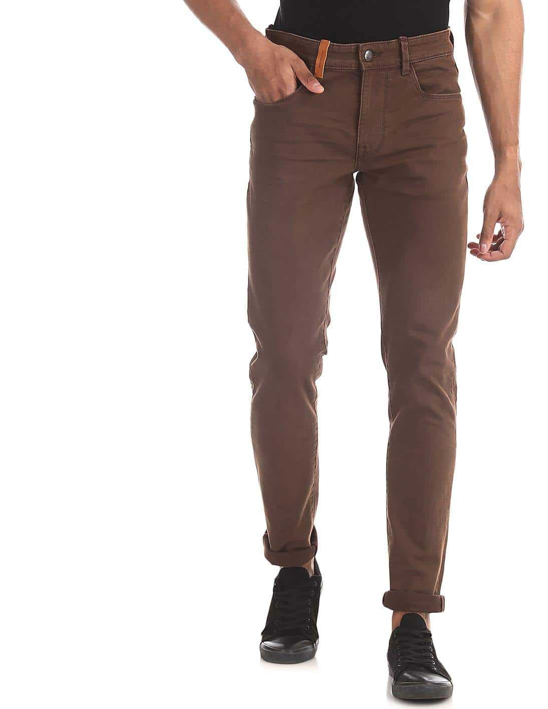 U.S. Polo Assn. Brown Brandon Slim Tapered Fit Mid Waist Jeans Brown, 40