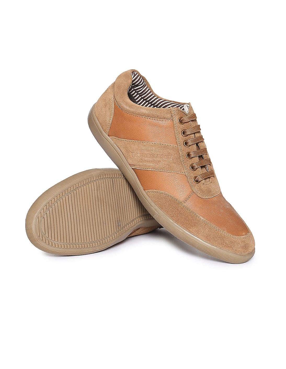U.S. Polo Assn. Contrast Panel Low Top Sneakers Tan, 6