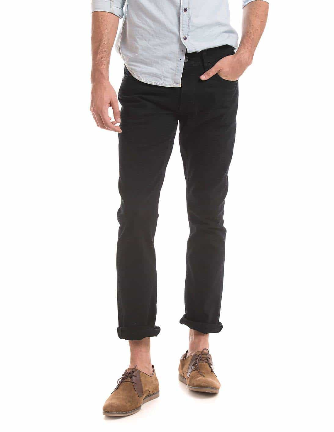 U.S. Polo Assn. Mid Rise Slim Fit Jeans Black Denim, 36