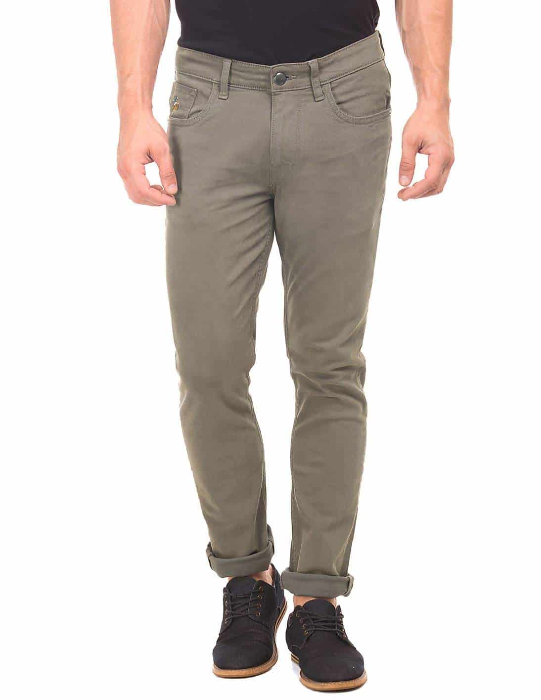 U.S. Polo Assn. Slim Tapered Fit Dark Wash Jeans Olive Denim, 40