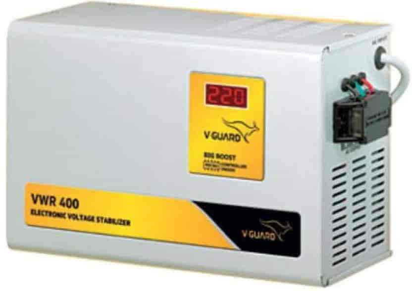 V-GUARD VWR 400 for AC upto 1.5 Ton (130V- 300V) Voltage Stabilizer (Grey)