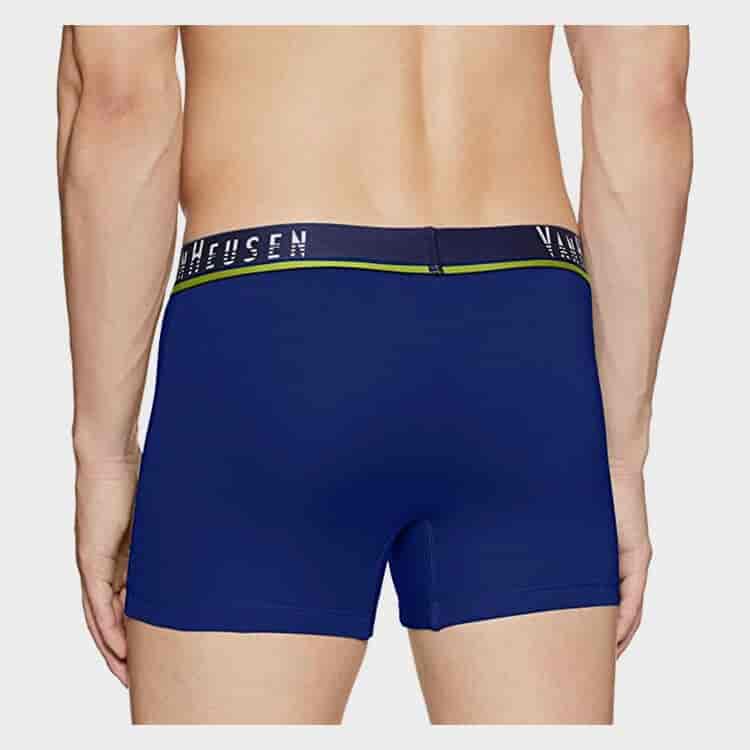 VAN HEUSEN Men's Cotton Quick Dry Cotton Trunks For Adult 95% Cotton and 5% spandex Fabric Colour Medium Blue Size L Model No.40044 Pack of 1
