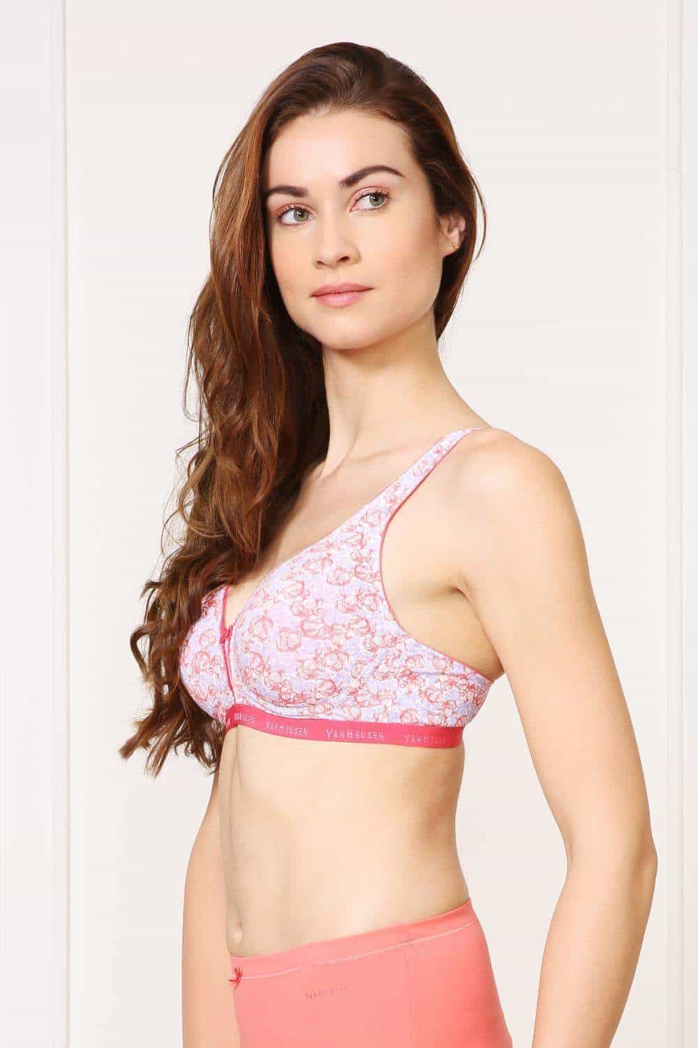 VAN HEUSEN ILIBRACSPWW8011010 Cotton, Easy Set Lycra Non Padded Soft Cup Bra (30B, White Base)