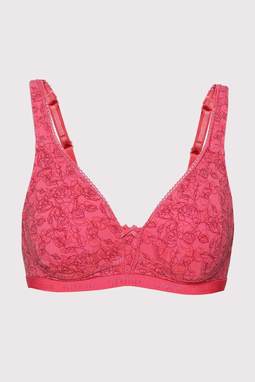 VAN HEUSEN ILIBRACSPWW7811010 Cotton, Easy Set Lycra Non Padded Soft Cup Bra (30B, Coral Base)