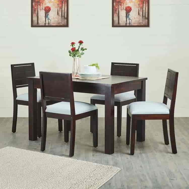 Home Centre Veda Eden Sheesham Wood 4-Seater Dining Table Set with 4 Chairs