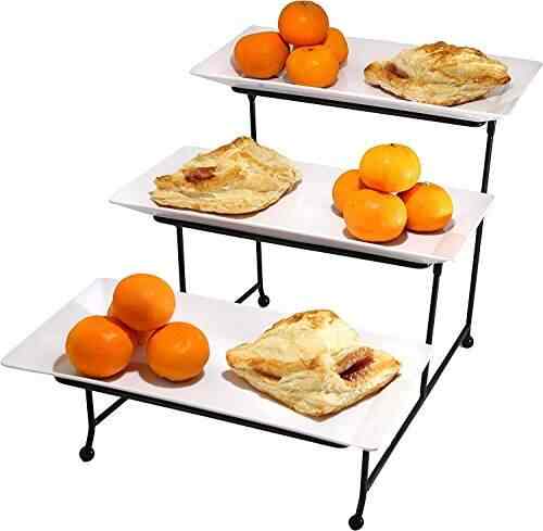 Buy Virtual Elements White 3 Tier Rectangular Serving Tray Food