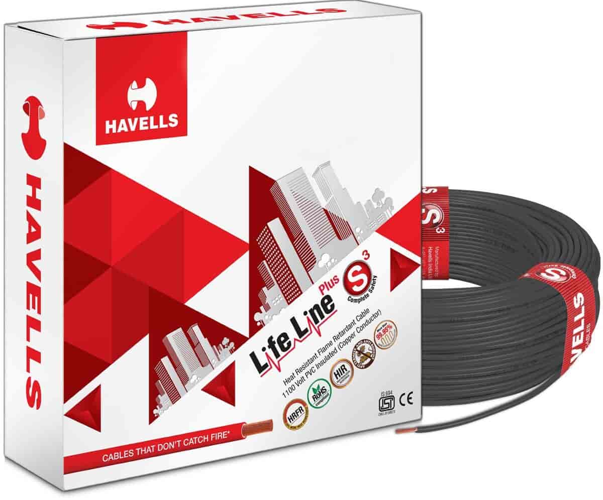 HAVELLS 90 Meter Heat Resistant Flame Retardant Cable Black [WHFFDNKA11X0]