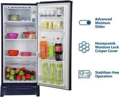 Whirlpool 190 L Direct Cool Single Door 3 Star Refrigerator(Sapphire Fiesta, WDE 205 ROY 3S)