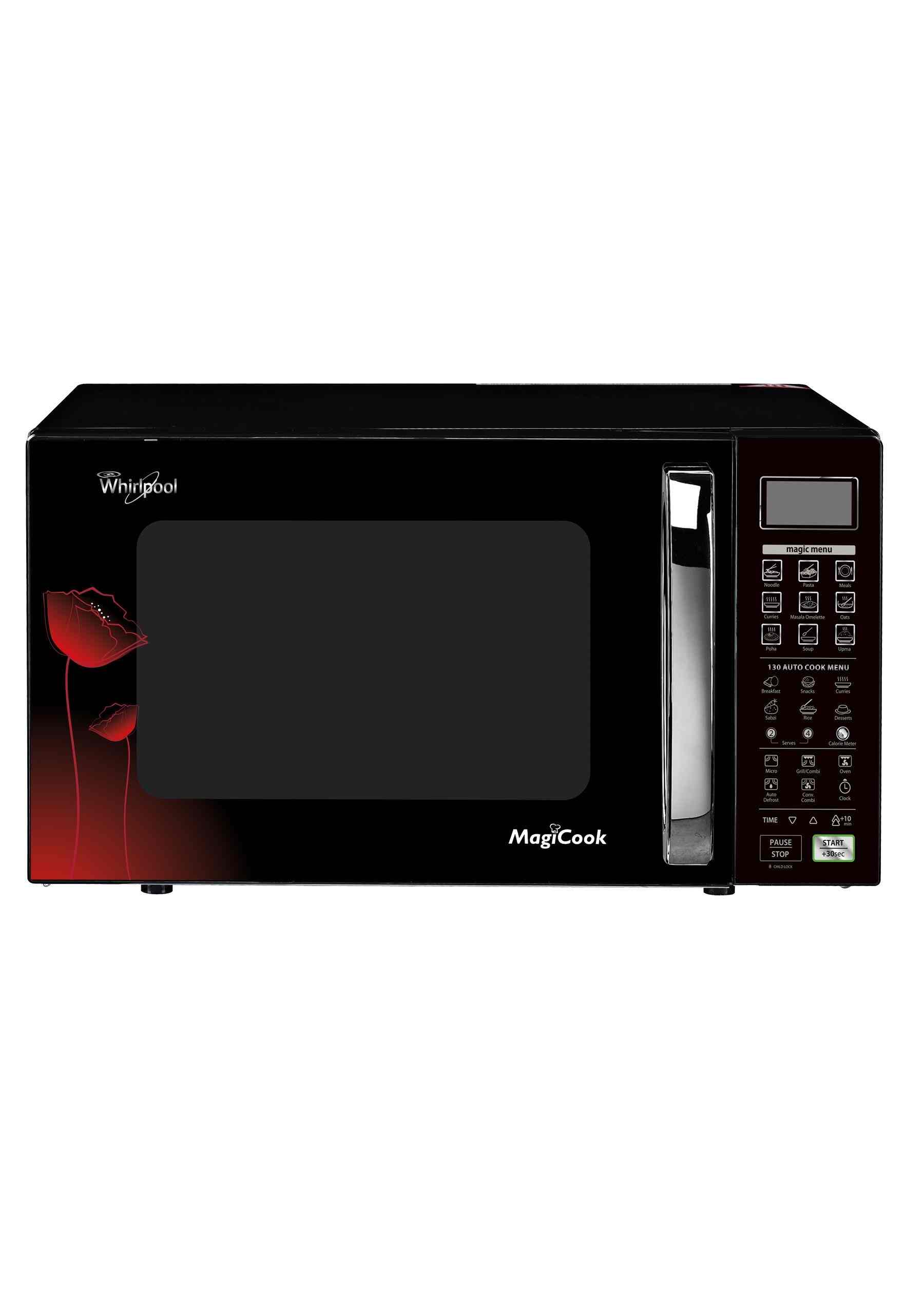 Whirlpool Magicook 23c Convection 23 Litres Microwave Oven Black Whirlpool Magicook 23c Convection 23 Litres Microwave Oven Black With Red Fl Pattern