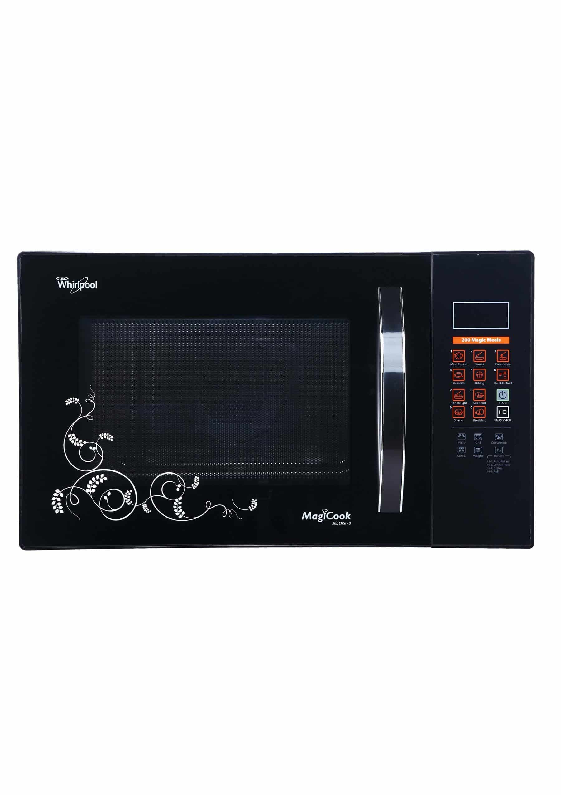 Whirlpool Magicook Elite B Convection 30 Litres Microwave Oven Black With Signature Fl Pattern Whirlpool Magicook Elite B Convection 30 Litres Microwave Oven Black With Signature Fl Pattern