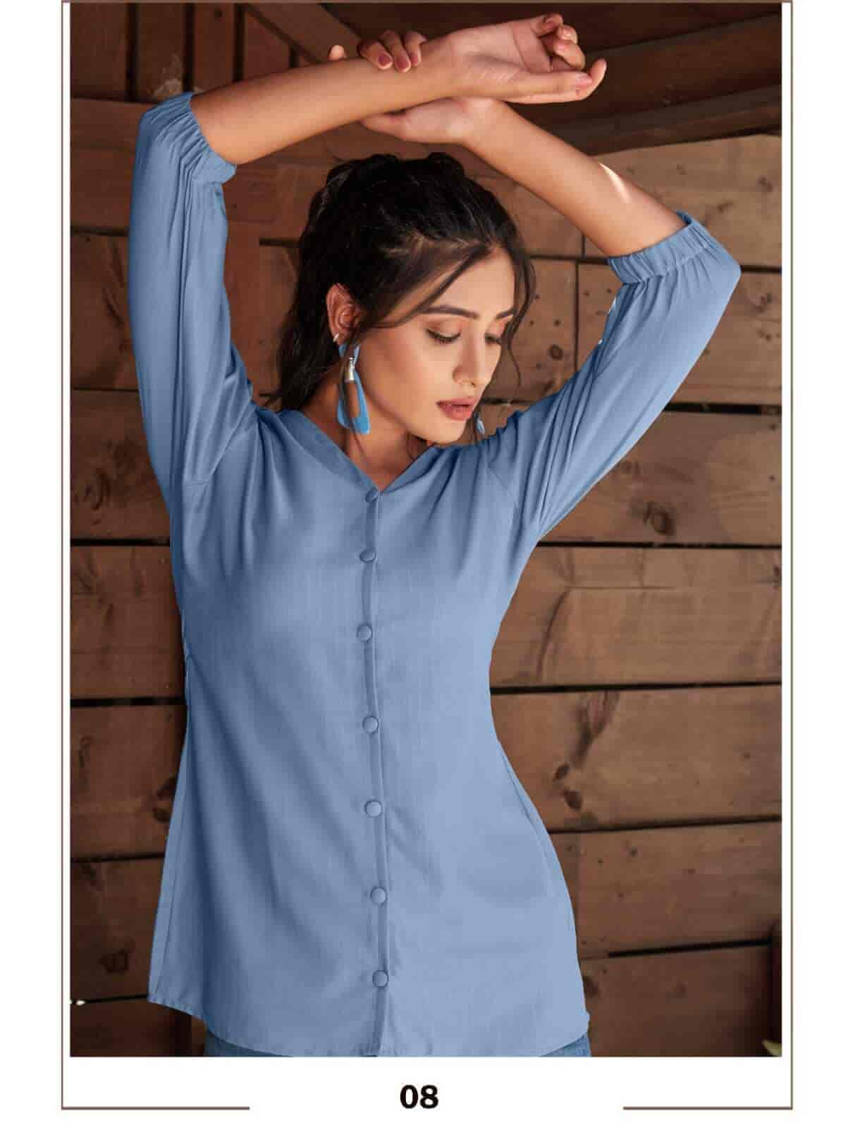 Women M Size Ecru Stripes Tops - Get Best Price from Manufacturers