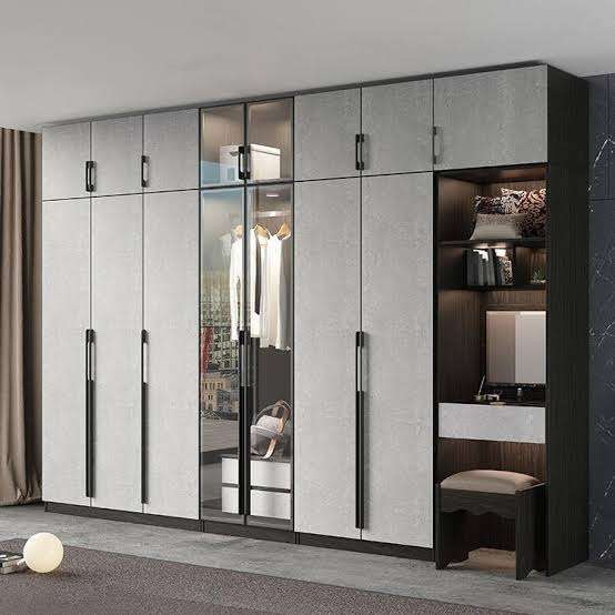 indian wardrobe design with dressing table PA Bedroom Mirror Designs Dressing Table Aluminum Frame Glass Sliding Door System Wardrobe Closet