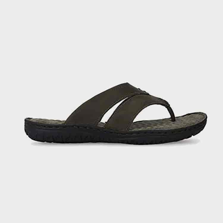 WOODLAND Casual Green Medium Mens Leather Slipper with Slip On Gp 2667117