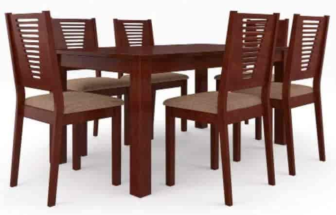 Woodness Wood 6 Seat Dining Set in Basti Dealers Manufacturers