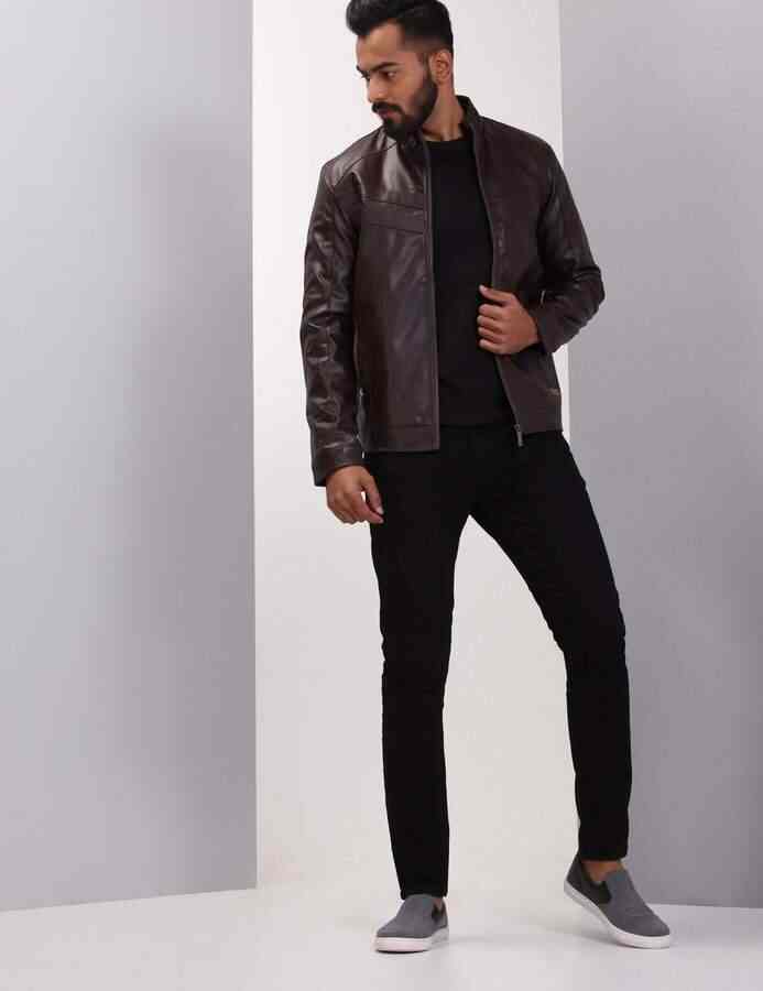 wrogn leather jacket