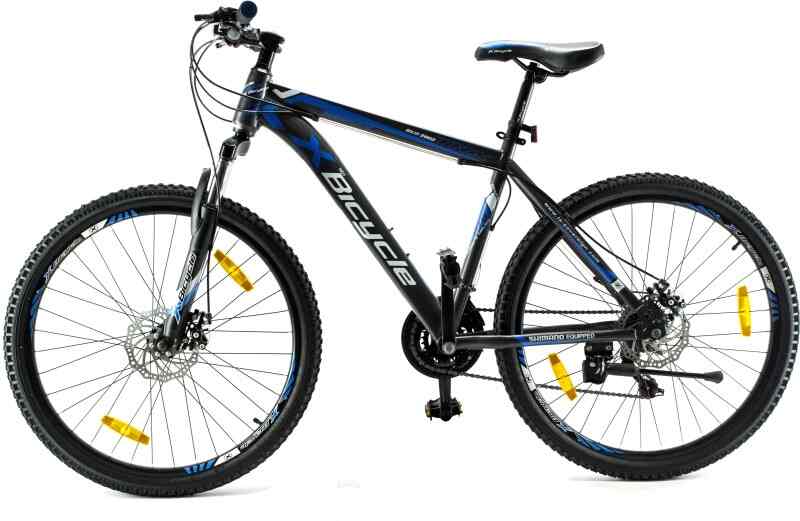 blue and black mountain bike