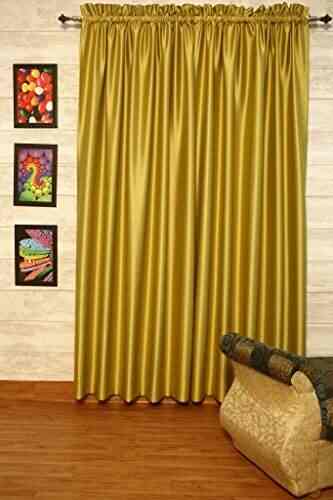Buy Yellow Olive Dupioni Faux Silk Drapes 78 200cm Wide X 108