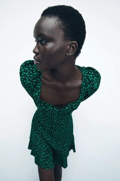 zara floral print mini dress