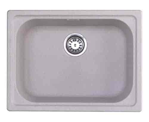 Zinzer Granite Acrylic Kitchen Sink 24 Inch Granular Ivory