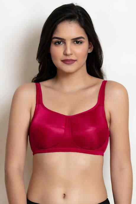 Amante Nylon Polyester True Curv Super Support Full Coverage Bra (32D, Red)