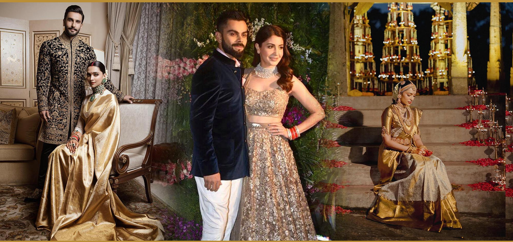 5 Celebrity Brides Who Nailed the Gold Saree and Lehenga Look - Jd Collections 5 Celebrity Brides Who Nailed the Gold Saree and Lehenga Look - Jd Collections