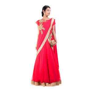 half saree gown
