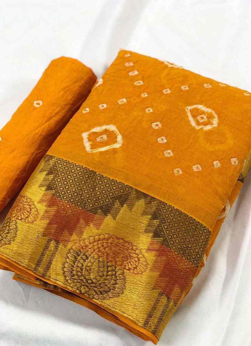 Pure cotton bandhani sarees hotsell