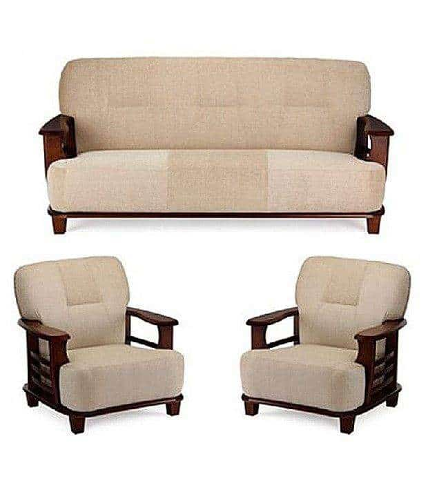 Sagwan wood deals sofa set