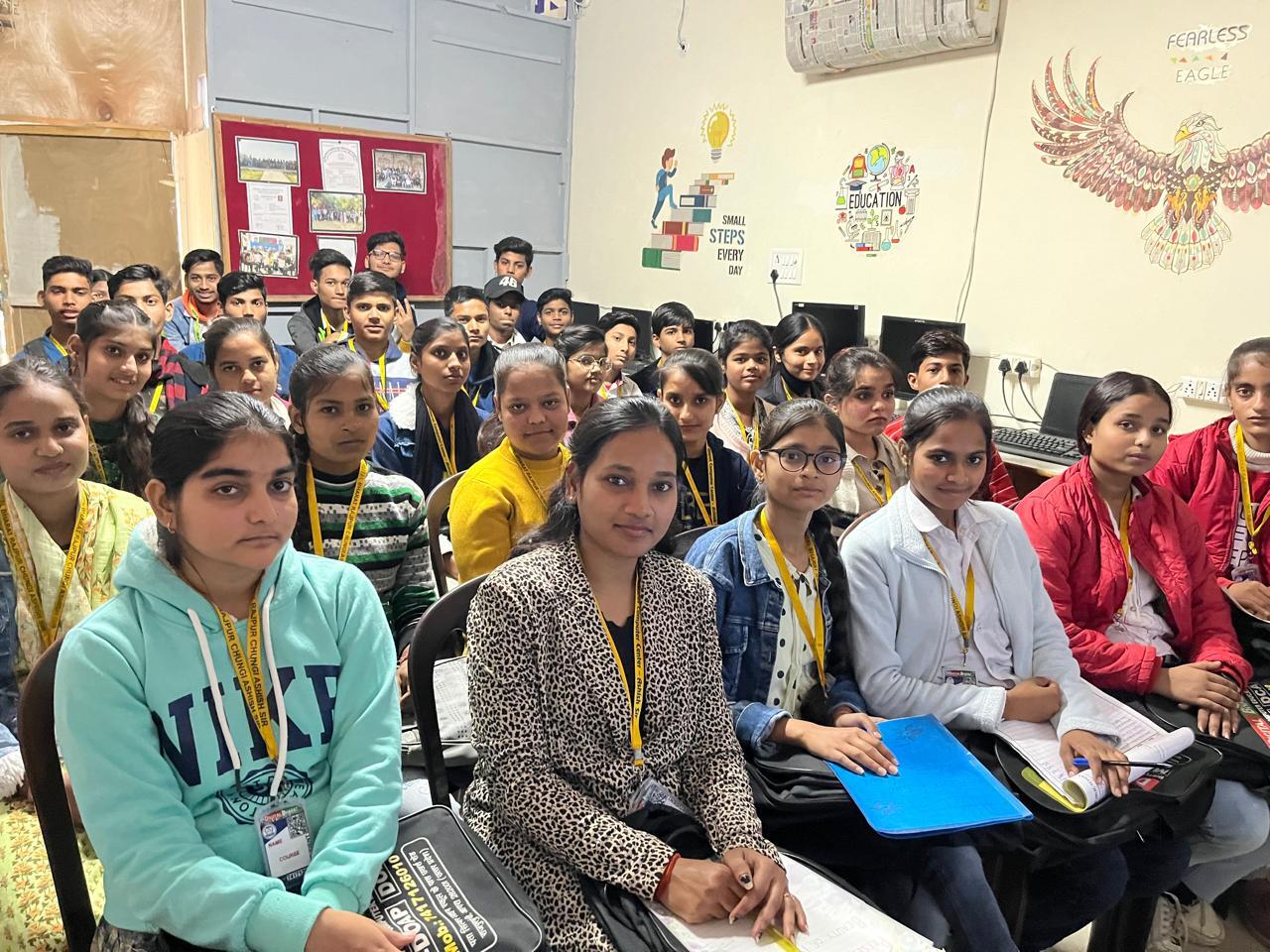 Happy students in coaching class