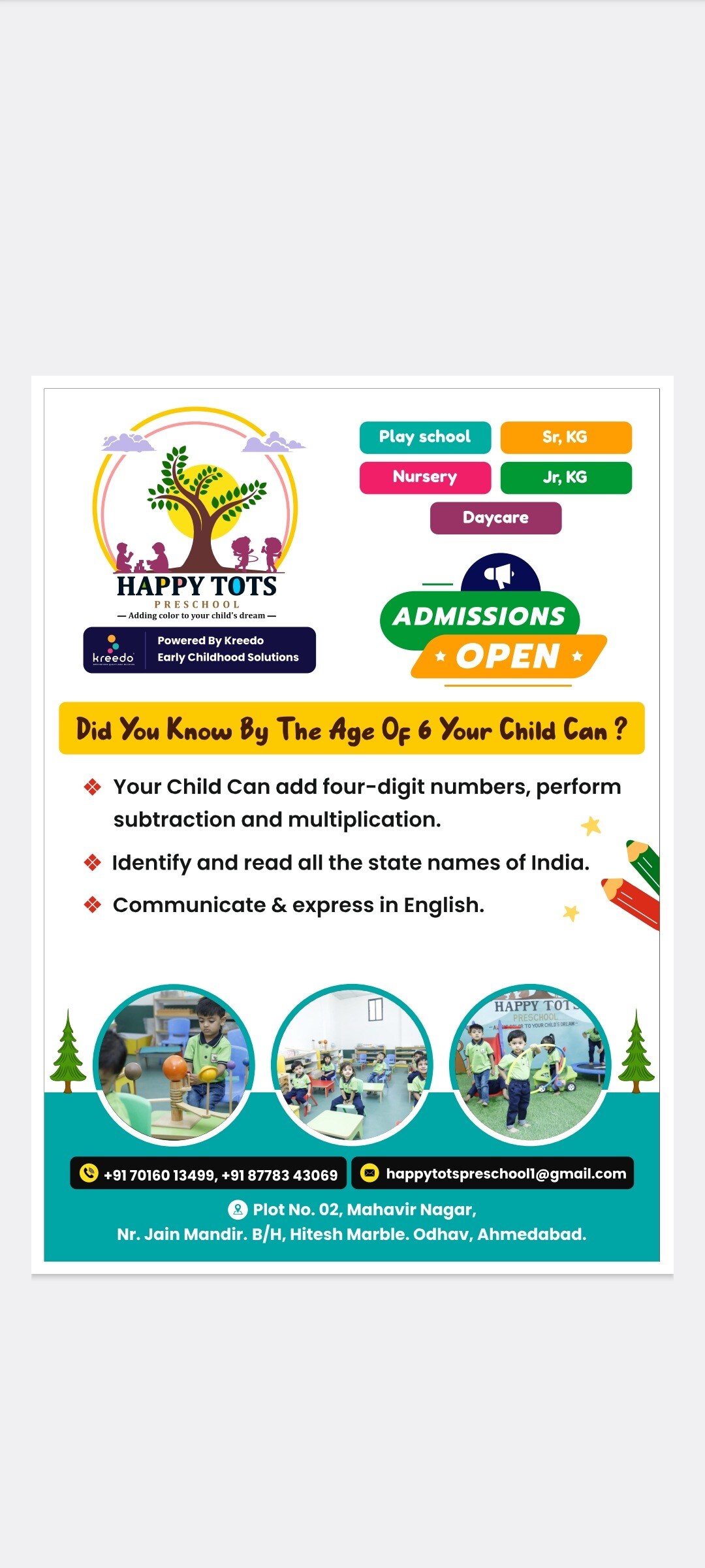 Happy Tots Preschool & Daycare – Best Preschool in Odhav